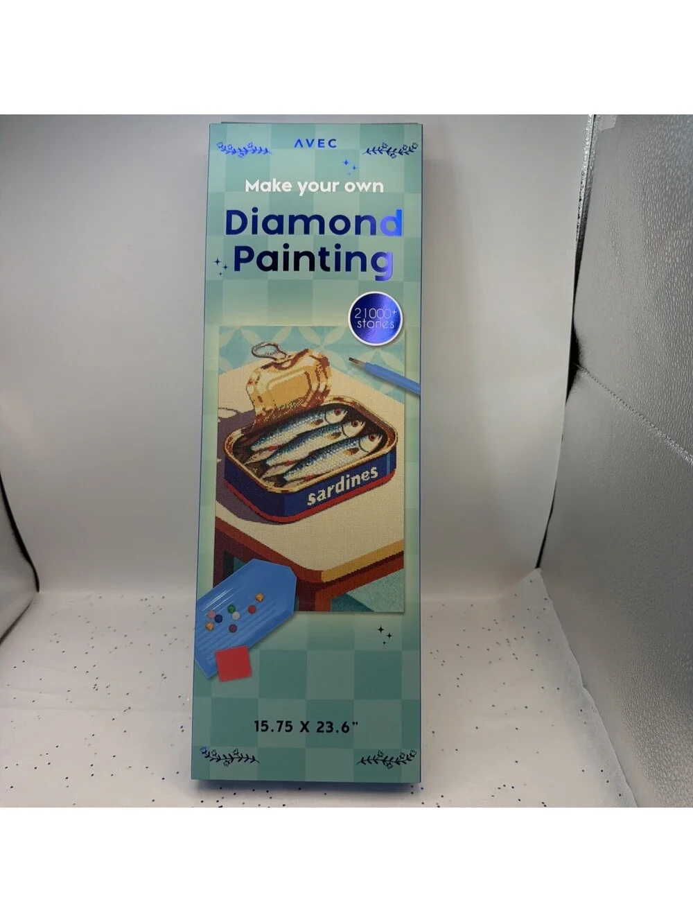AVEC DIY Diamond Art Painting Kit Sardines Design, 15.75 x 23.6 Crystal Art 2100